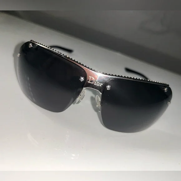 Vintage Dior Star Studded Black Sunglasses w original Dior box & cloth